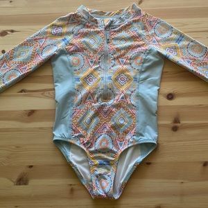 Girls Garnet Hill Long-Sleeve One-Piece Rashguard